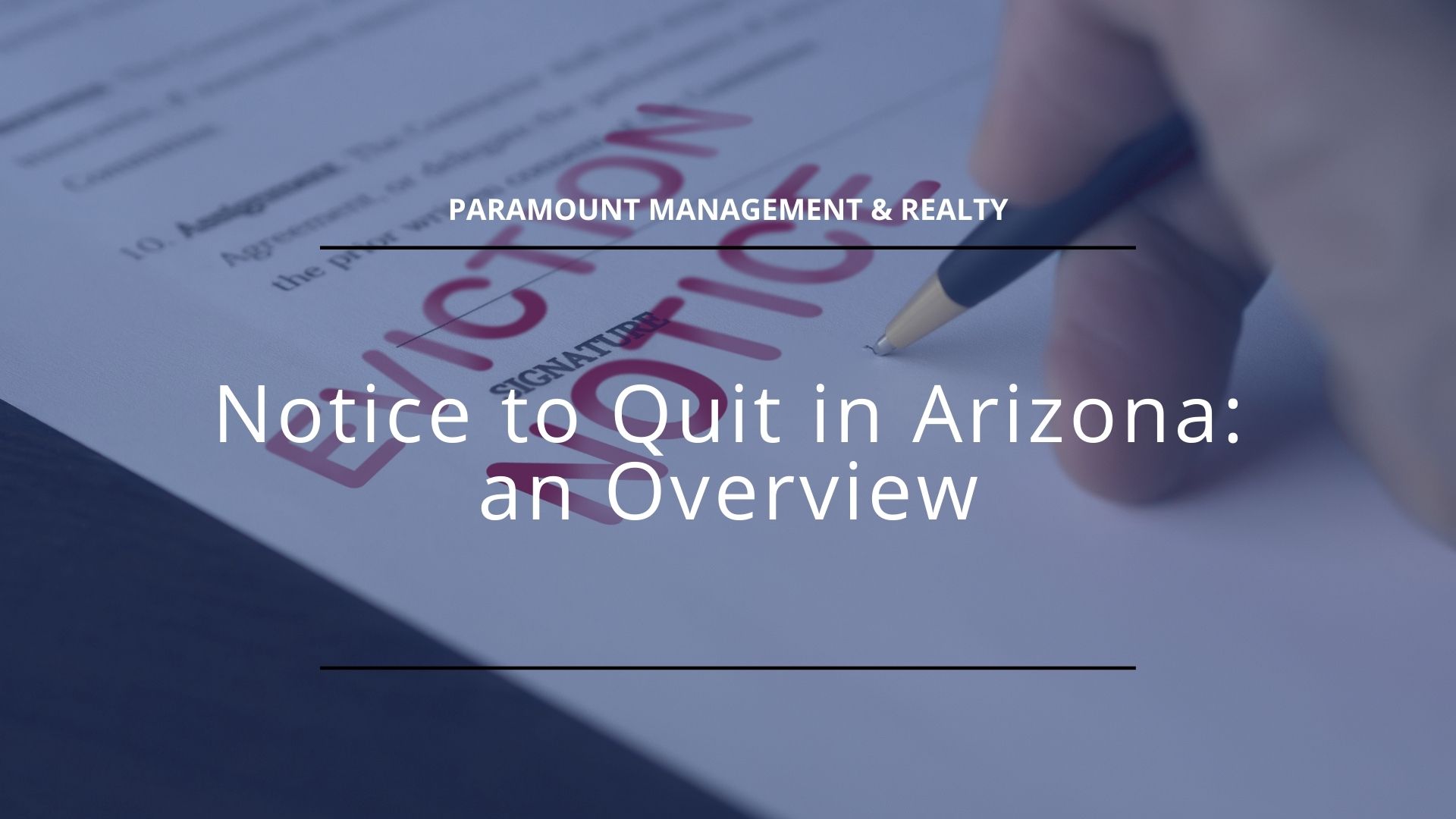 notice to quit overview arizona